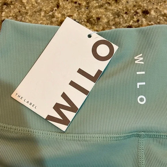 NWT - Sage Green Wilo The Lablel Ribbed Athletic Shorts 🤍🌿 - Picture 2 of 9
